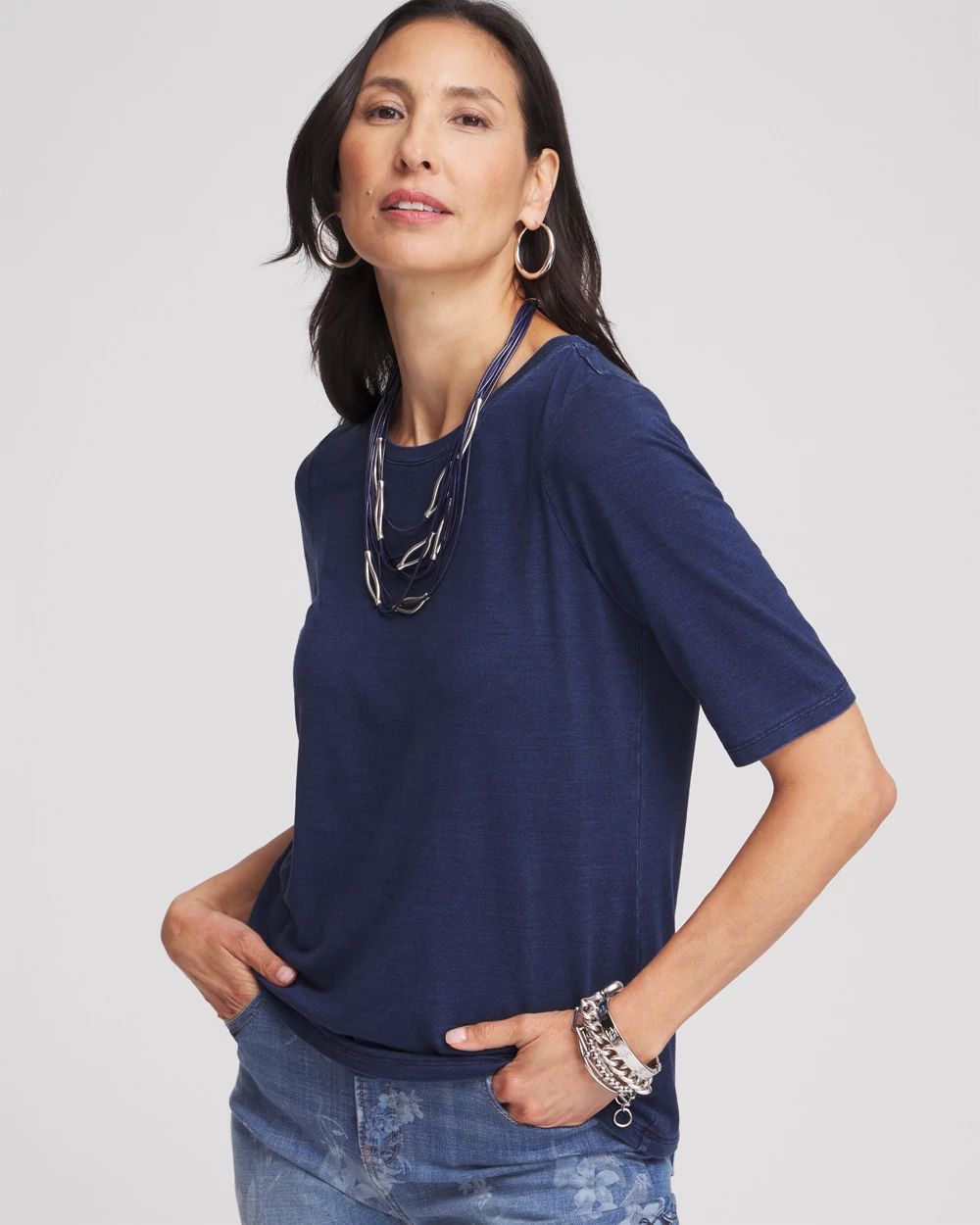 Touch of Cool™ Denim Short Sleeve Tee | Chico's